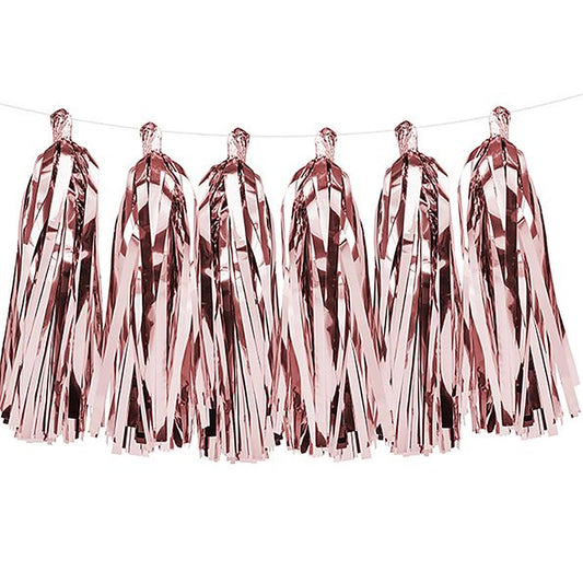 Tassel Girlande rosegold – 2 Meter - 12 Tasseln