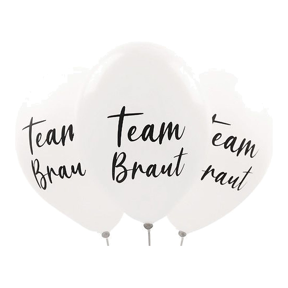 Team Braut Ballons – Ballons: weiss - Druck: schwarz - 33 cm
