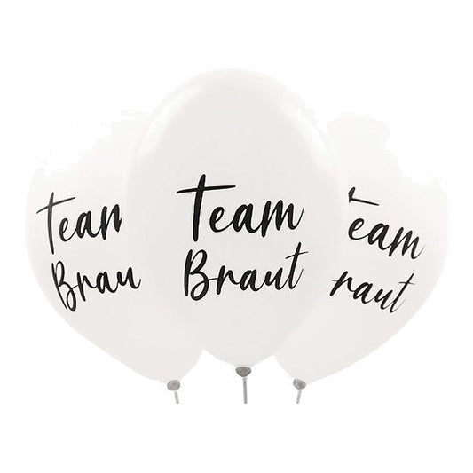 Team Braut Ballons – Ballons: weiss - Druck: schwarz - 33 cm
