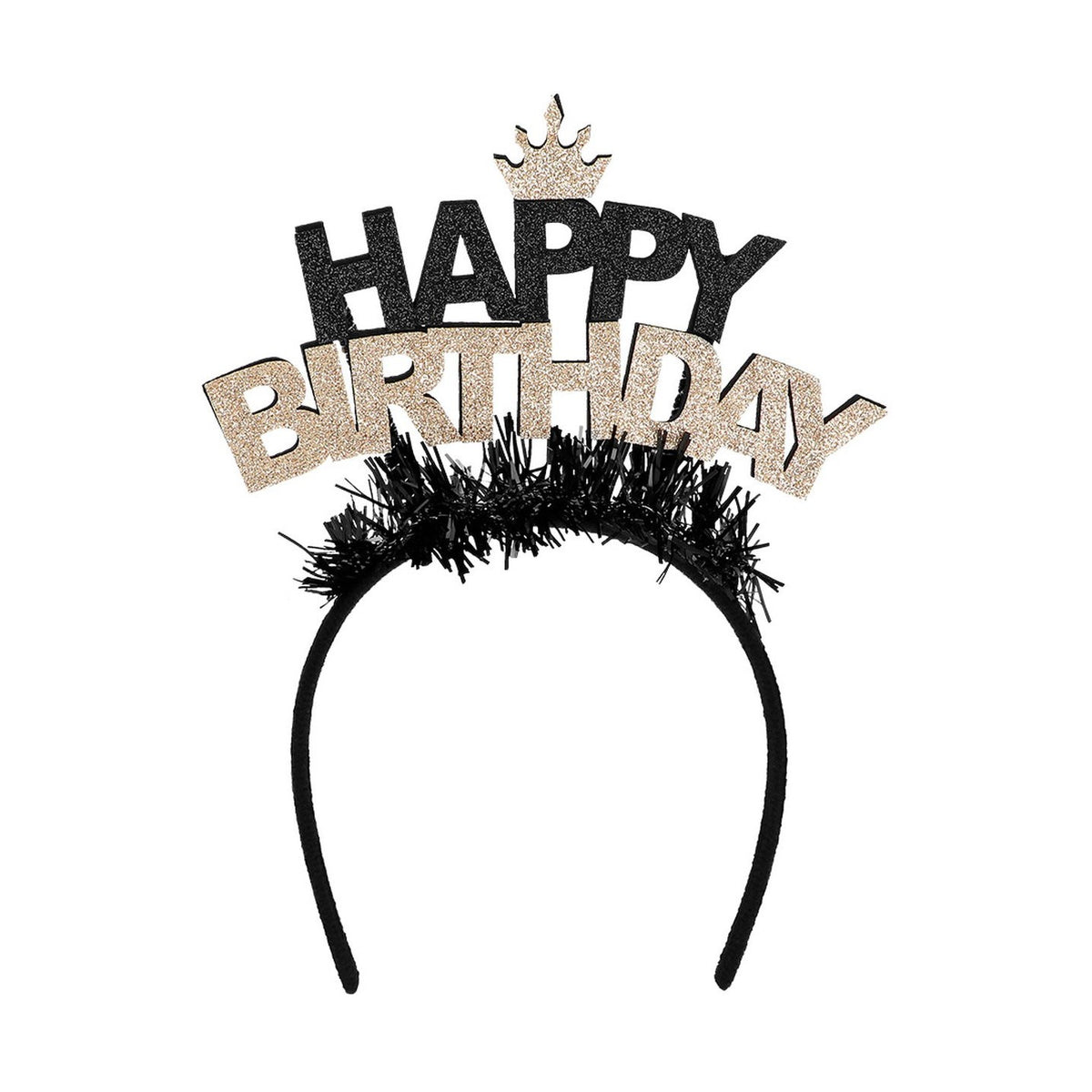 Haarreif «Happy Birthday» gold mit Krone