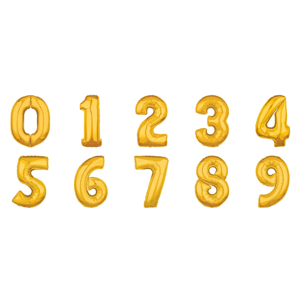Zahlenballon Midi Gold 0–9 (65 cm) – Übersicht