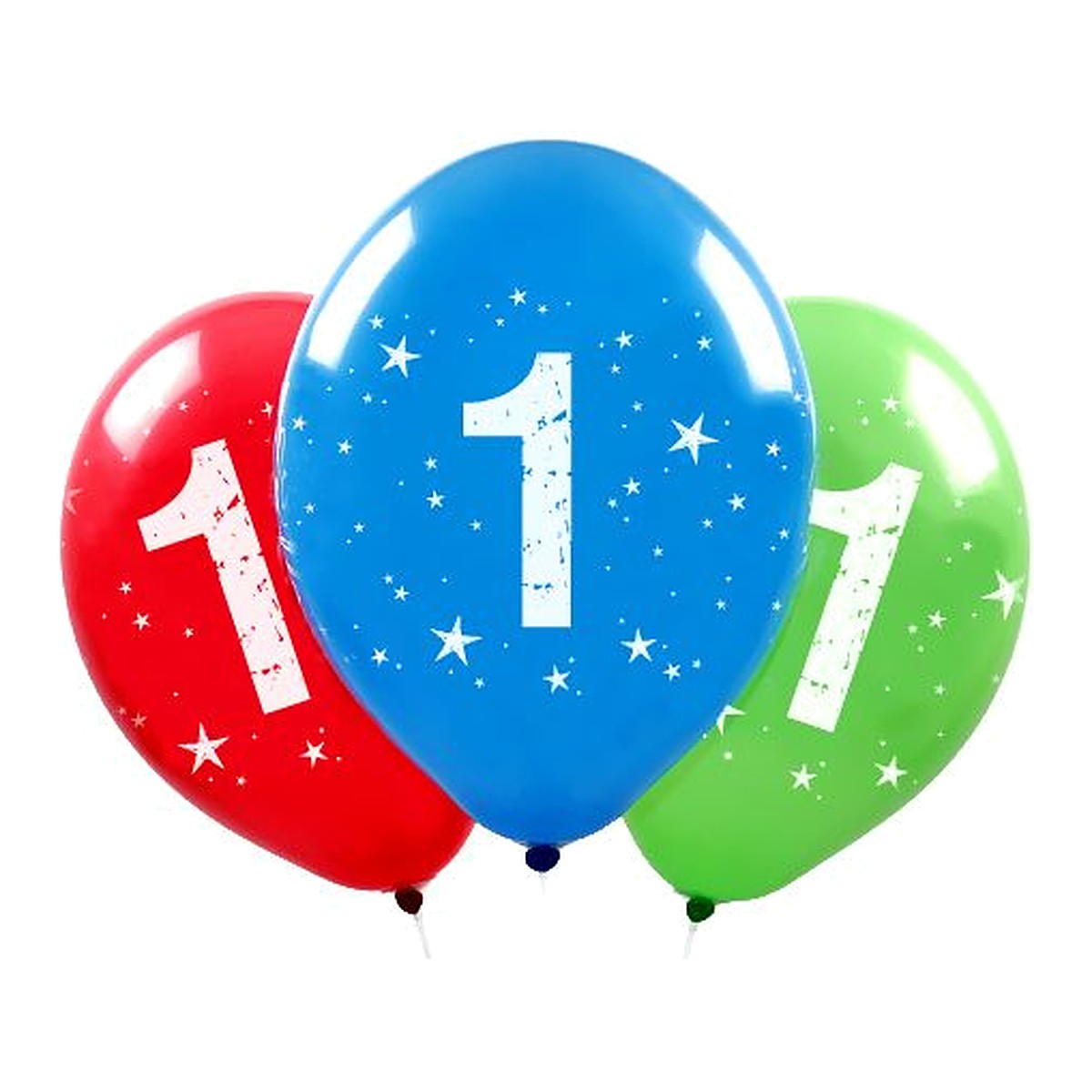 Zahlen Ballons 1 – Ballons: assortiert - Druck: weiss - 33 cm