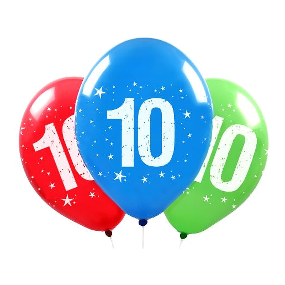 Zahlen Ballons 10 – Ballons: assortiert - Druck: weiss - 33 cm