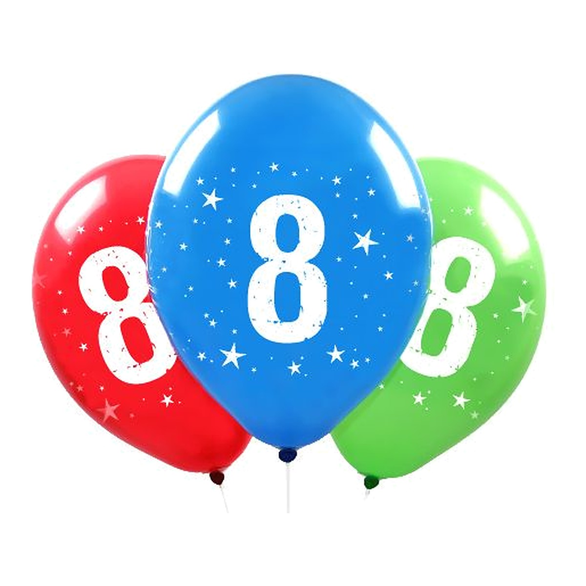 Zahlen Ballons 8 – Ballons: assortiert - Druck: weiss - 33 cm
